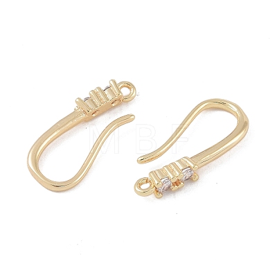 Brass Micro Pave Cubic Zirconia Earring Hooks KK-U008-12G-1