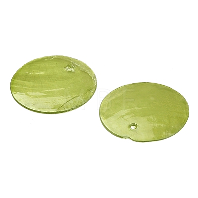 Spray Painted Natural Capiz Shell Pendants SHEL-C010-12-1