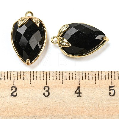 Natural Obsidian Faceted Pendants G-M431-06G-07-1