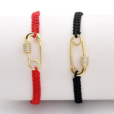 Couple Adjustable Nylon Thread Braided Bead Bracelets BJEW-JB05448-1