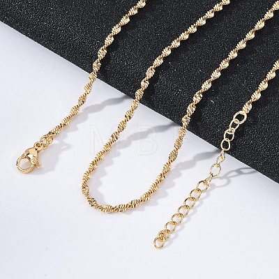 Brass Singapore Chains Necklace for Women X-NJEW-P265-27G-1