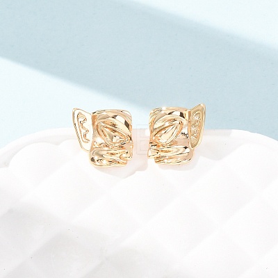 Brass Stud Earrings EJEW-D363-01G-01-1