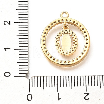 Brass Micro Pave Cubic Zirconia Pendants KK-G519-07G-03-1