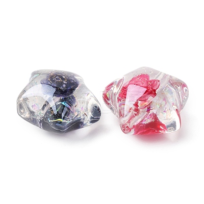 Transparent Resin & Paillette Beads RESI-C073-06-1