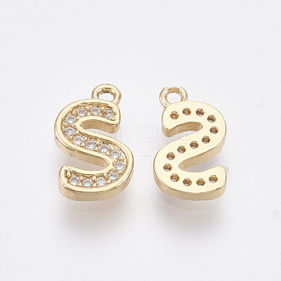 Brass Cubic Zirconia Charms KK-S348-330S-1