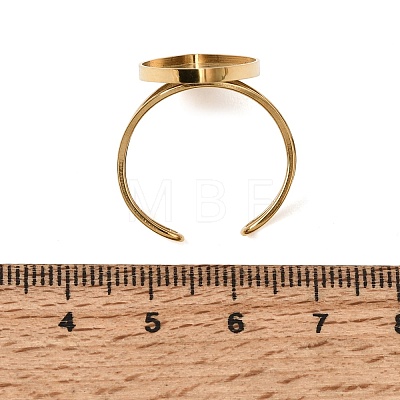 Horse Eye 304 Stainless Steel Open Cuff Bangle Makings with Bezel Tray SA-CBABF3F-02G-06-1