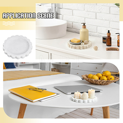 Natural Marble Jewely Display Trays for Necklaces Bracelets Earrings Rings AJEW-WH0880-75A-1