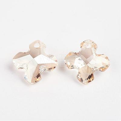 Faceted K9 Glass Charms EGLA-P026-A03-1