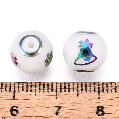 Christmas Opaque Glass Beads X-EGLA-R113-06D-1