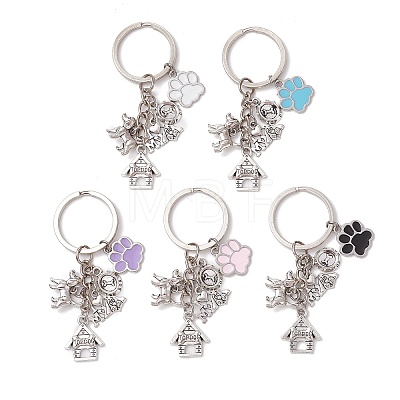 304 Stainless Steel Alloy Enamel Dog Keychains KEYC-JKC01219-1