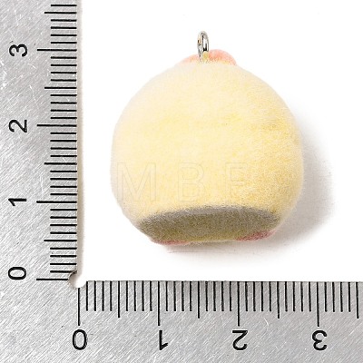 Flocking Opaque Resin Pendants RESI-G128-01K-1