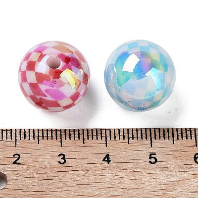 UV Plating Rainbow Iridescent Acrylic Beads OACR-O008-02A-1