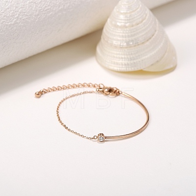 Clear Cubic Zirconia Bracelet Adjustable Curved Bar Link Bracelet Classic Tennis Bracelet Charms Jewelry Gifts for Women JB756A-1