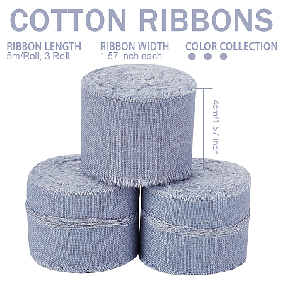 Cotton Rustic Frayed Edge Ribbon OCOR-WH0071-029BC-1