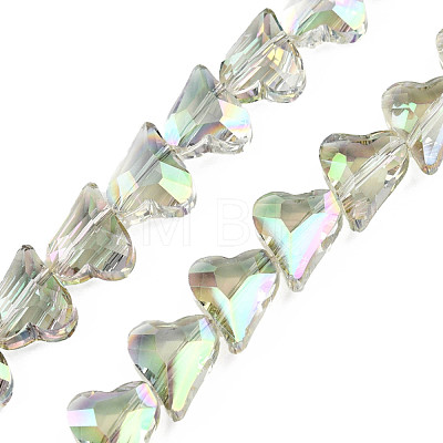 Electroplate Transparent Glass Beads Strands EGLA-N002-44-03-1