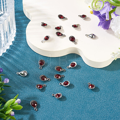 20Pcs Faceted Glass Charms RGLA-TADJ0001-01A-1