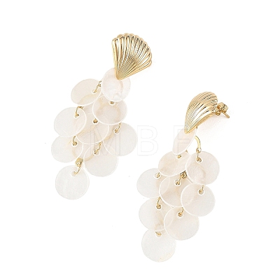 201/304 Stainless Steel & Capiz Shell Stud Earrings EJEW-JE07497-1