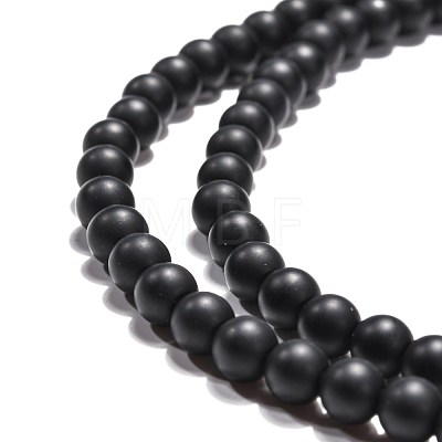 Synthetic Black Stone Beads Strands G-G508-6MM-1