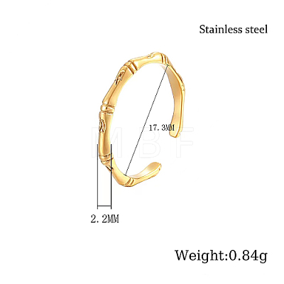 Stainless Steel Finger Open Cuff Ring IS0697-1-1