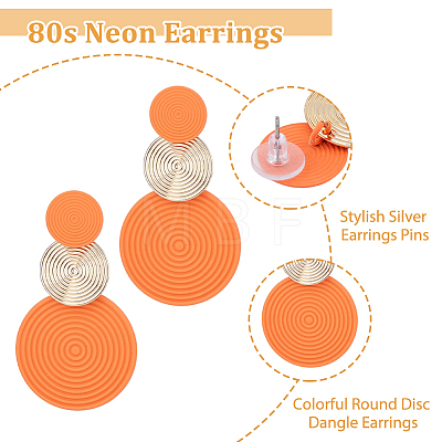 FIBLOOM 6 Pairs 6 Colors Spray Painted Alloy Dangle Stud Earrings for Women EJEW-FI0002-84-1