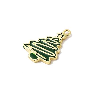 Christmas Brass Enamel Pendants KK-L258-05G-C01-1