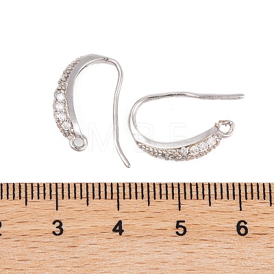 Rack Plating Brass Cubic Zirconia Earring Hooks KK-S374-05P-08-1