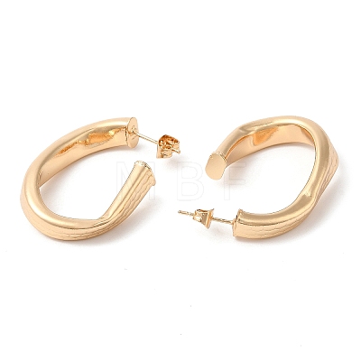 Brass Twist Oval Stud Earring Findings EJEW-Q765-06G-1