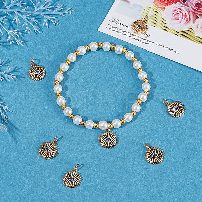 8Pcs Brass Micro Pave Cubic Zirconia Charms KK-BBC0004-71-1