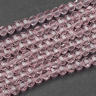 Faceted(32 Facets) Round Glass Beads Strands X-EGLA-J042-4mm-19-1