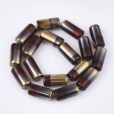 Half Electroplate Glass Beads Strands EGLA-S177-01B-1