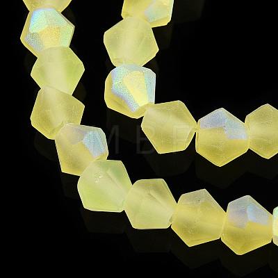 Imitate Austrian Crystal Bicone Frosted Glass Beads Strands EGLA-A039-T6mm-MB21-1