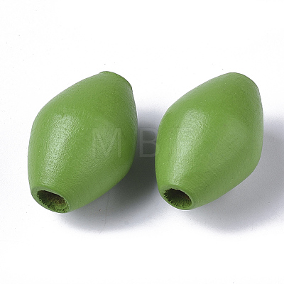 Spray Painted Natural Maple Wood Beads WOOD-T019-35-1