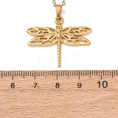304 Stainless Steel Pendant Cable Chain Necklaces for Men Women NJEW-K308-03B-G-1