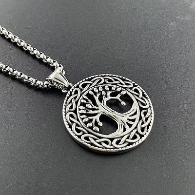 Tree of Life Hollow Tree of Life Pendant 304 Stainless Steel Punk Necklace Jewelry HL3986-1