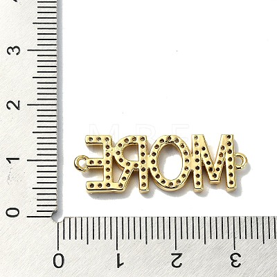 Rack Plating Brass Micro Pave Clear Cubic Zirconia Word MORE Links KK-M282-45G-1