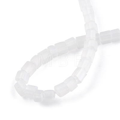 Transparent Frosted Glass Bead Strands GLAA-N047-08-B10-1