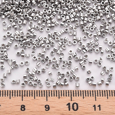 Plated Glass Cylinder Beads SEED-S047-E-007-1