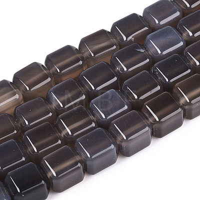Natural Grey Agate Beads Strands G-N353-03A-01-1