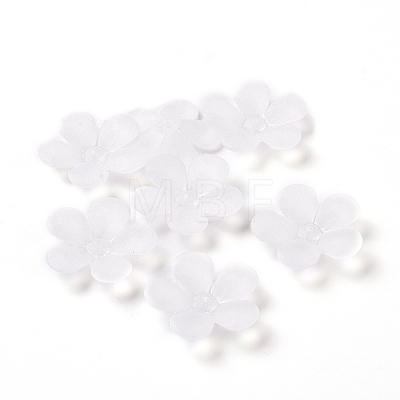 5-Petal Transparent Acrylic Bead Caps OACR-A017-12-1