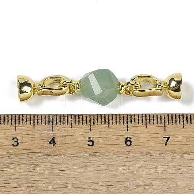 Natural Green Aventurine with Brass Fold Over Clasps G-G141-02G-06-1