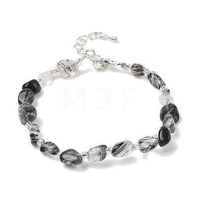 Natural Rutilated Quartz Beads Bracelets for Women BJEW-H623-02S-12-1