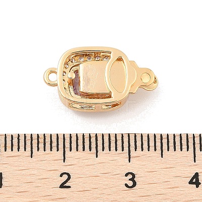 Brass Micro Pave Cubic Zirconia Box Clasps KK-C080-13G-01-1