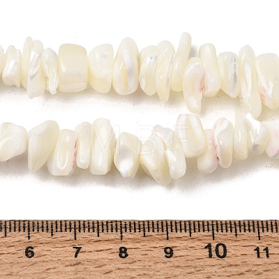 Natural White Mother of Pearl Shell Chip Bead Strands X-G-M205-63-1