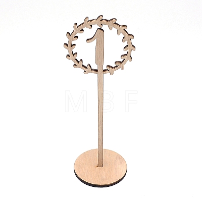 Wooden Table Plate Display Decoration DJEW-WH0015-09A-1