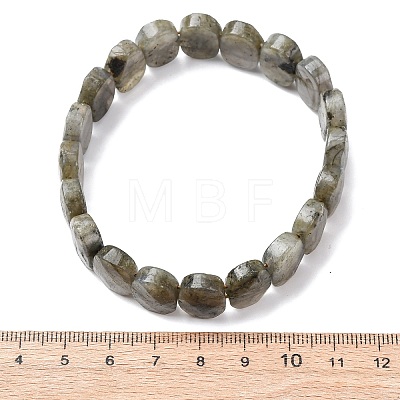 Natural Labradorite Faceted Beaded Stretch Bracelets for Women BJEW-K251-07L-1