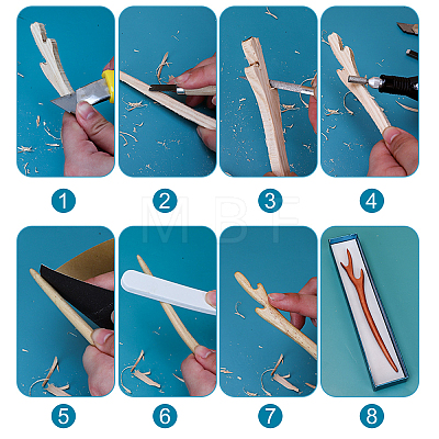 Peach Wood Hair Stick Findings MAK-WH0012-01-1