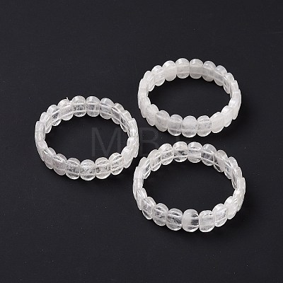 Natural Quartz Crystal Oval Beaded Stretch Bracelet G-E010-01P-1