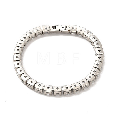 Clear Cubic Zirconia Tennis Bracelet BJEW-E009-25B-P-1