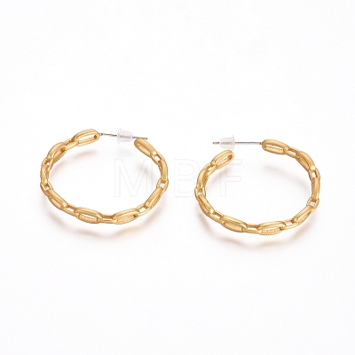 Semicircular Brass Cable Chain Stud Earrings EJEW-E196-06MG-1