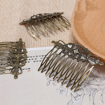 Flower Iron Hair Comb Findings PW-WG570BD-01-1